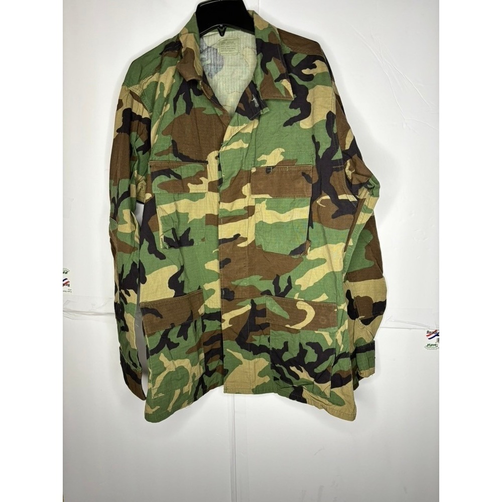 US Military Woodland Camo Combat Jacket Coat Men's Large Regular hot‎ weather